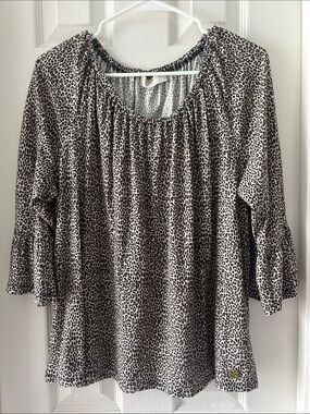 ⚜️ Michael Kors Black & White Leopard Print Tunic